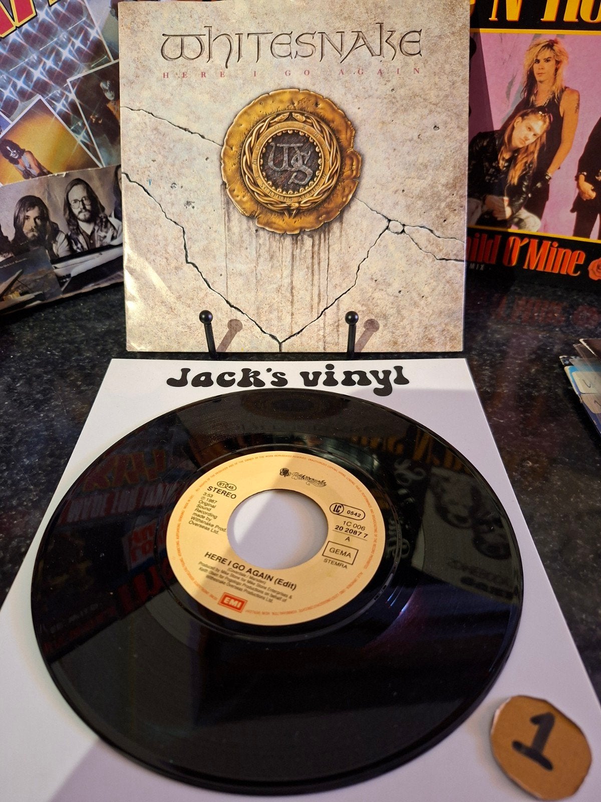 Whitesnake - Here I Go Again (Edit)    1987/1, Cd's en Dvd's, 7 inch, Ophalen of Verzenden, Zo goed als nieuw, Beschermende buitenhoes