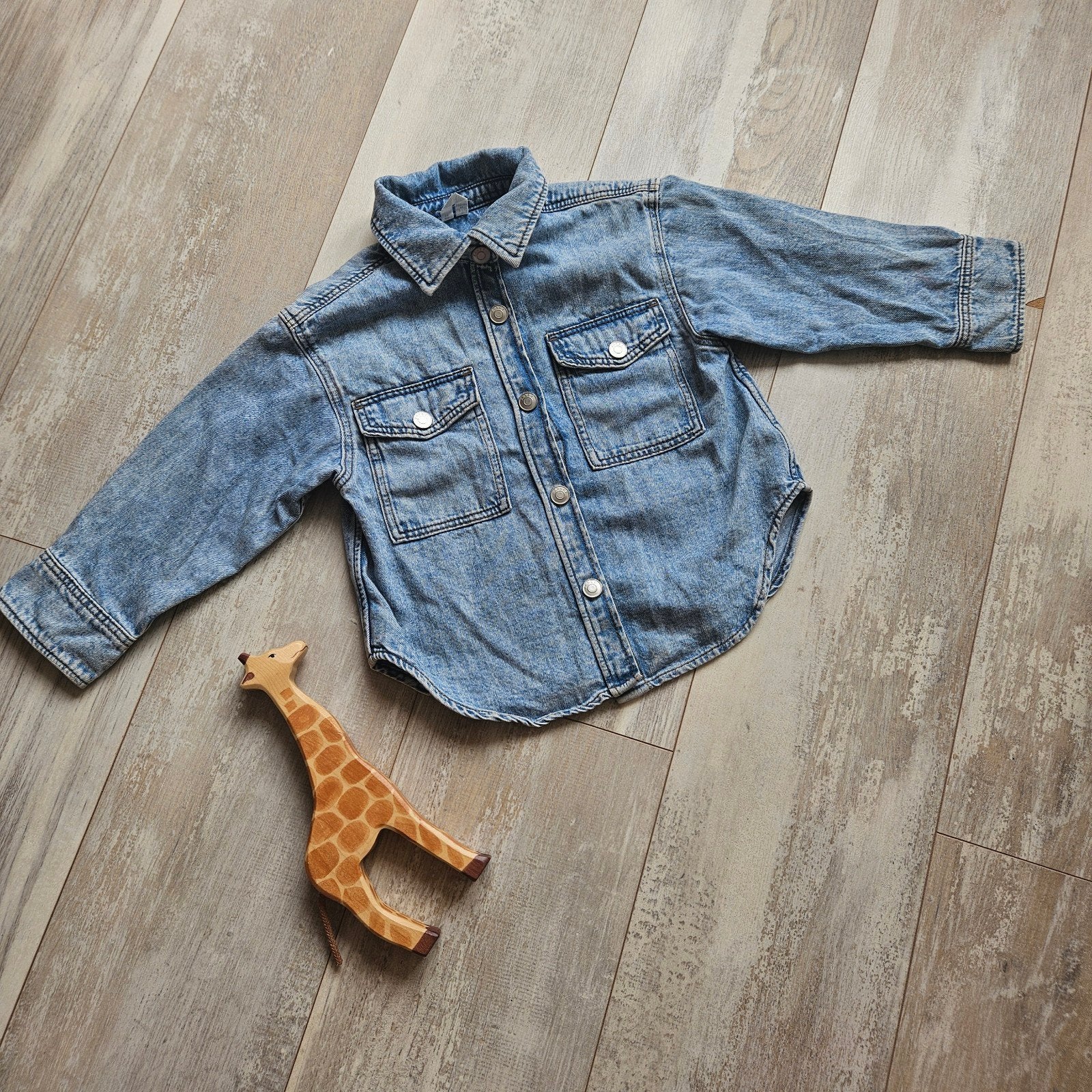 Arket spijkerblouse maat 98, Gebruikt, Jongen of Meisje, Overhemd of Blouse, Ophalen of Verzenden