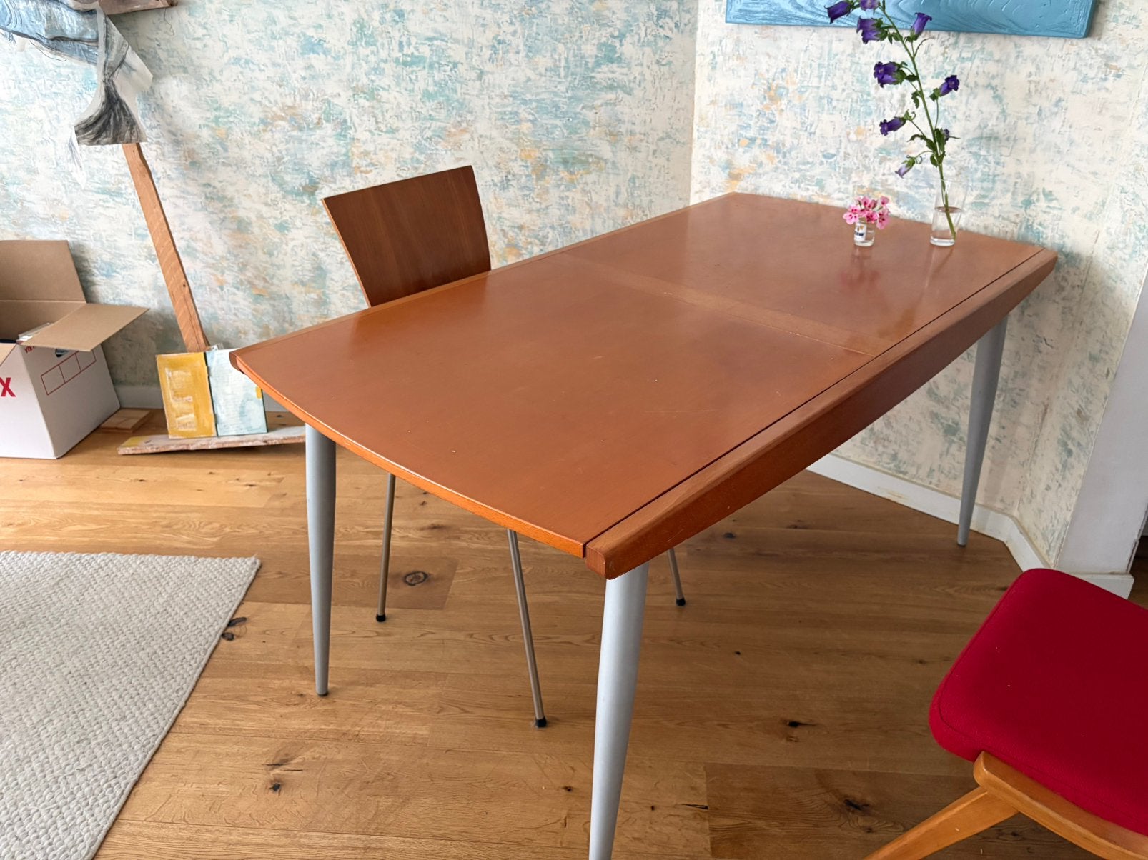 Uitschuifbare tafel vintage, Ophalen, Gebruikt, Vintage, 50 tot 100 cm
