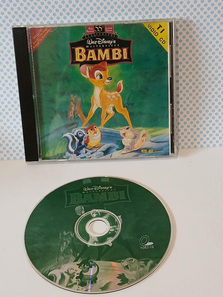 Zeldzaam VCD  Bambi, Cd's en Dvd's, VHS | Kinderen en Jeugd, Tekenfilm, Alle leeftijden, Ophalen of Verzenden, Zo goed als nieuw