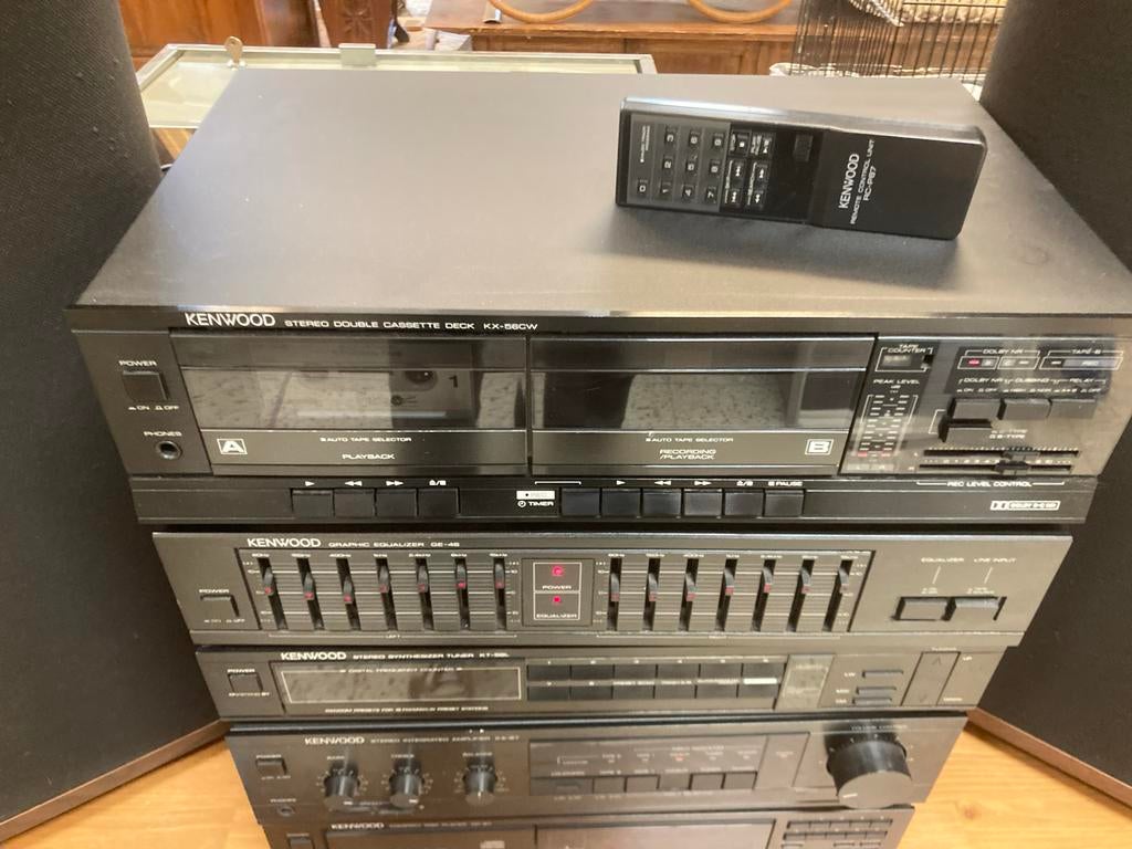 Kenwood stereo set met afstandsbediening, Gebruikt, Cassettedeck, Losse componenten, Ophalen