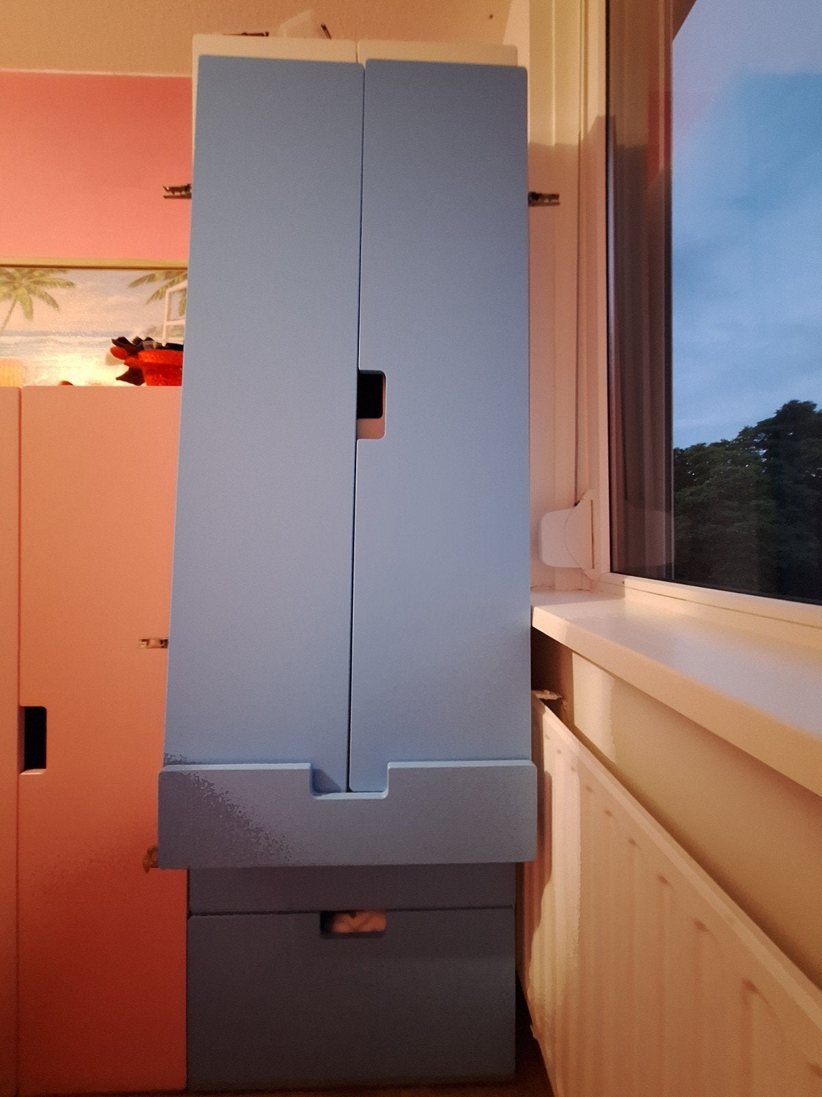 Blauwe Ikea - STUVA kledingkast, Ophalen, Modern, functioneel, 100 tot 150 cm, 50 tot 100 cm