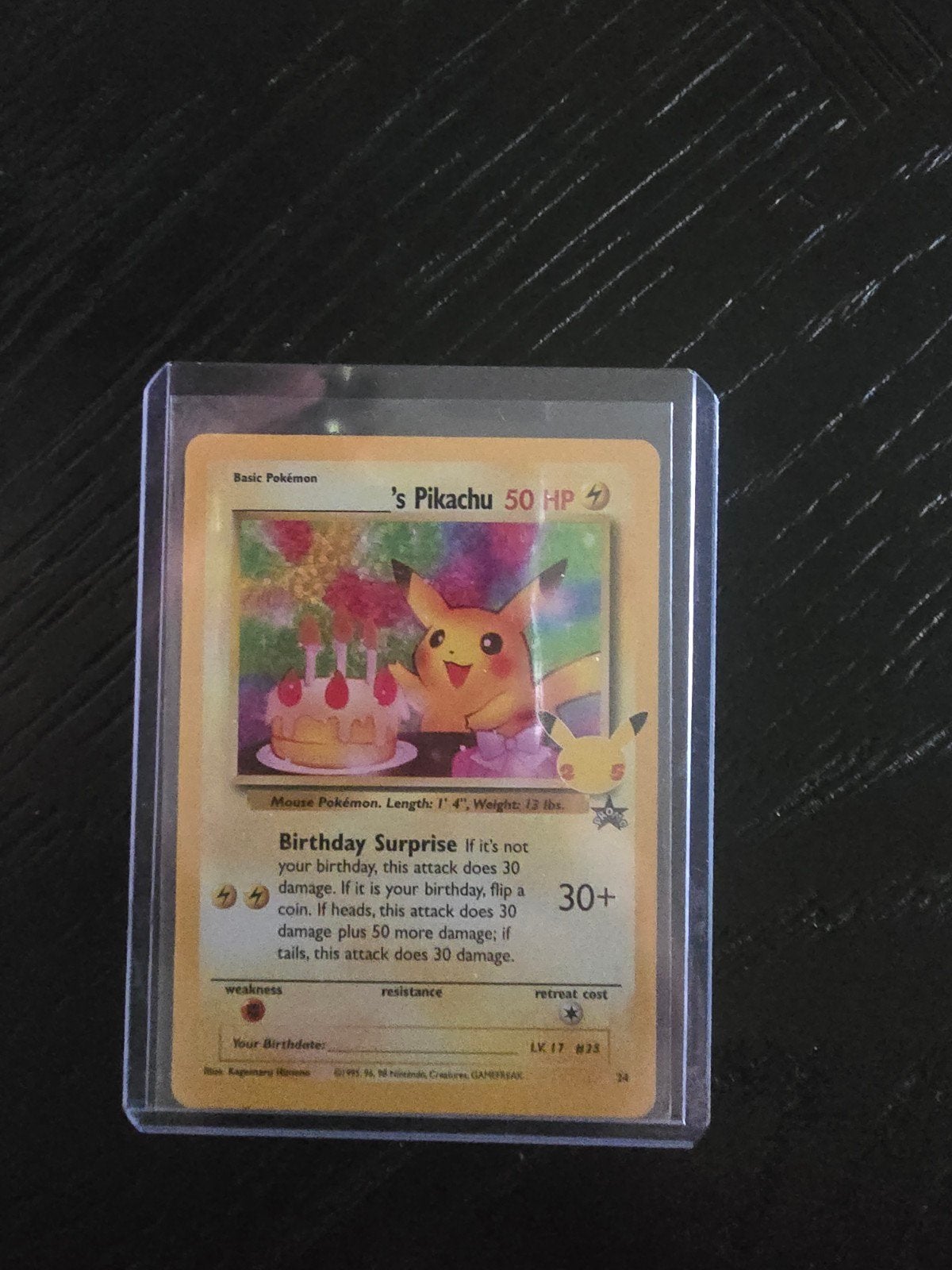 Birthday Pikachu 25th Celebrations Pokémon Kaart, Ophalen of Verzenden, Zo goed als nieuw, Losse kaart