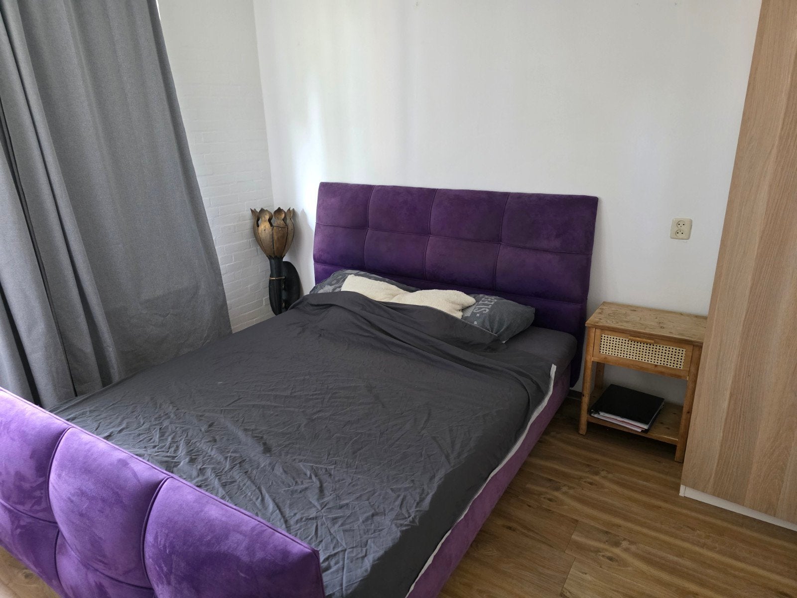 Paars tweepersoonsbed 180x200, Ophalen, Gebruikt, Overige kleuren, Tweepersoons
