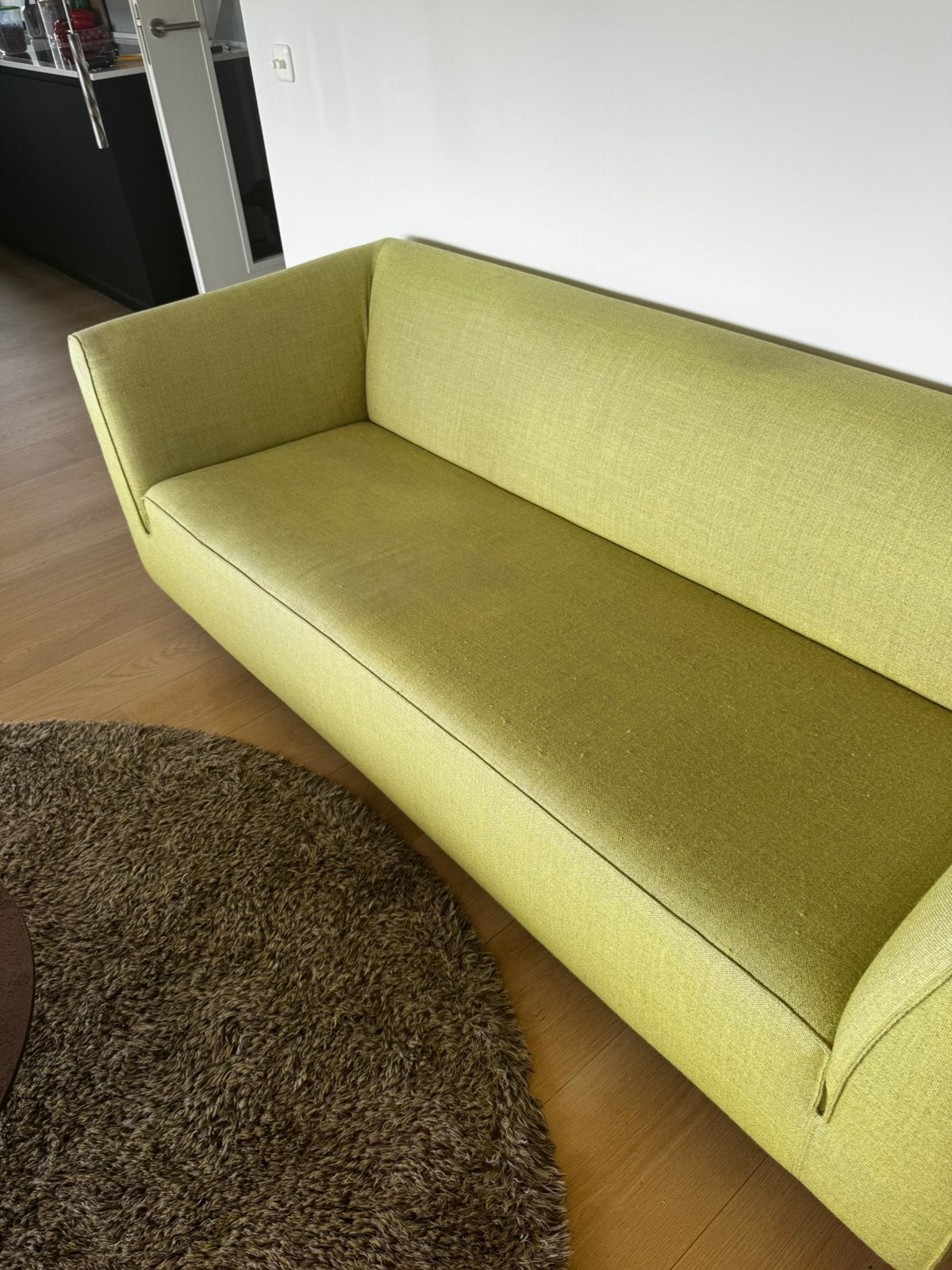 Bank Gelderland 4800 2,5 zits, licht groen-geel, Huis en Inrichting, Banken | Bankstellen, Ophalen, Gebruikt, 150 tot 200 cm, Tweepersoons