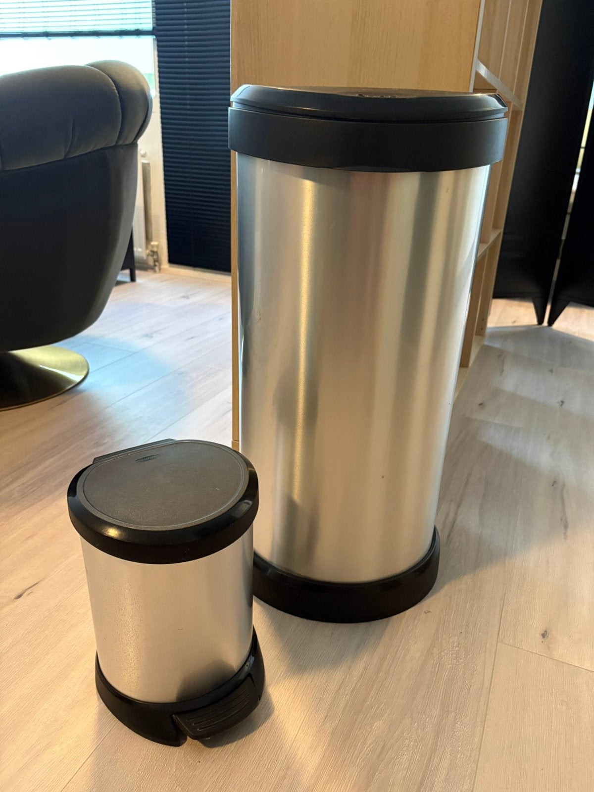 Curver prullebak set: groot (40L) & klein (5L), Ophalen, 50 – 75, Kunststof, Gebruikt