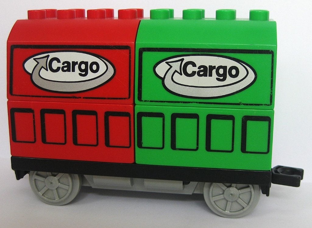 Lego Duplo Treinwagon Cargo/Gargo, Ophalen of Verzenden, Zo goed als nieuw, Complete set, Duplo