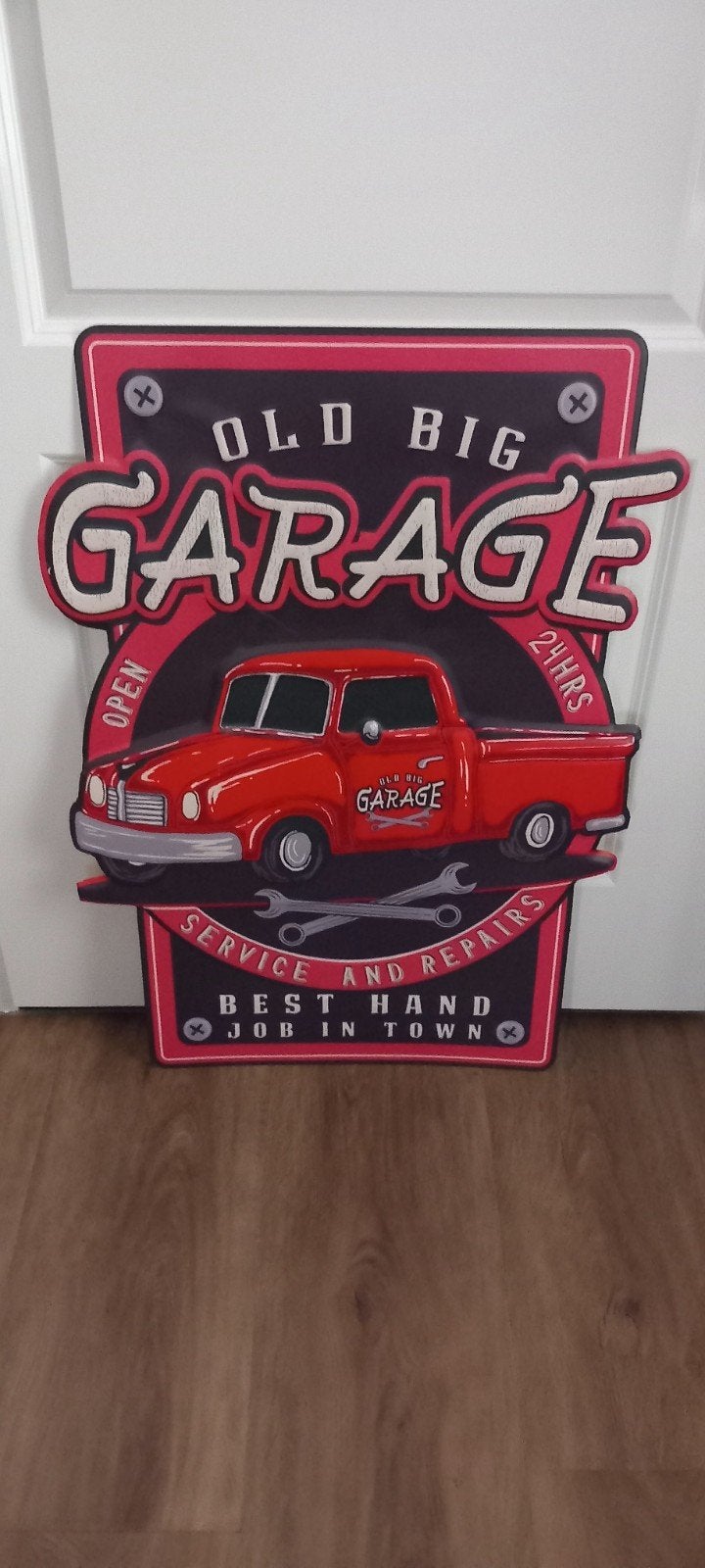 Grote 85cm Metalen Wandbord:Old Big Garage♥️SALE VERKOOP♥️, 1446dt, Nieuw, Ophalen of Verzenden, Bram