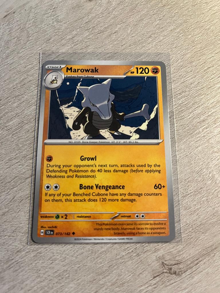 Marowak 073/142 Stellar Crown - Pokémon Kaart, Ophalen of Verzenden, Nieuw, Losse kaart
