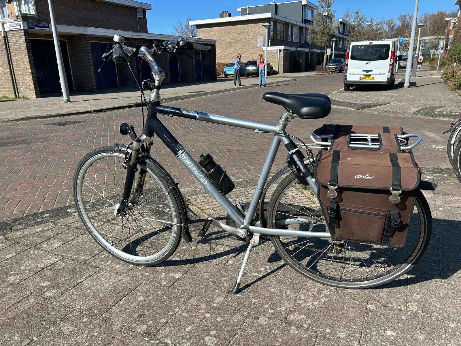 Biycle-Montego herenfiets met 7versnellingen en fietstassen, Gebruikt, Velgrem, Versnellingen, 57 tot 61 cm