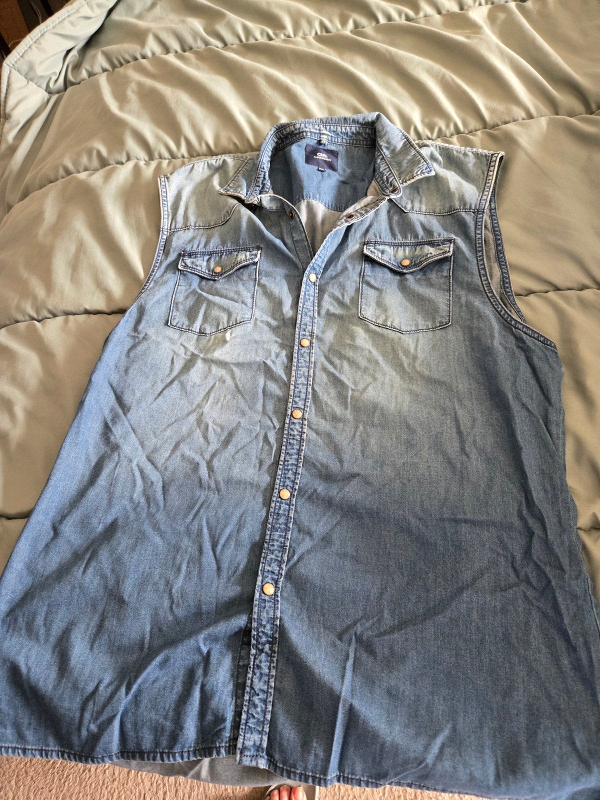 Spijkerblouse heren, Kleding | Heren, Overhemden, Ophalen of Verzenden, Zo goed als nieuw, Blauw, Overige halswijdtes