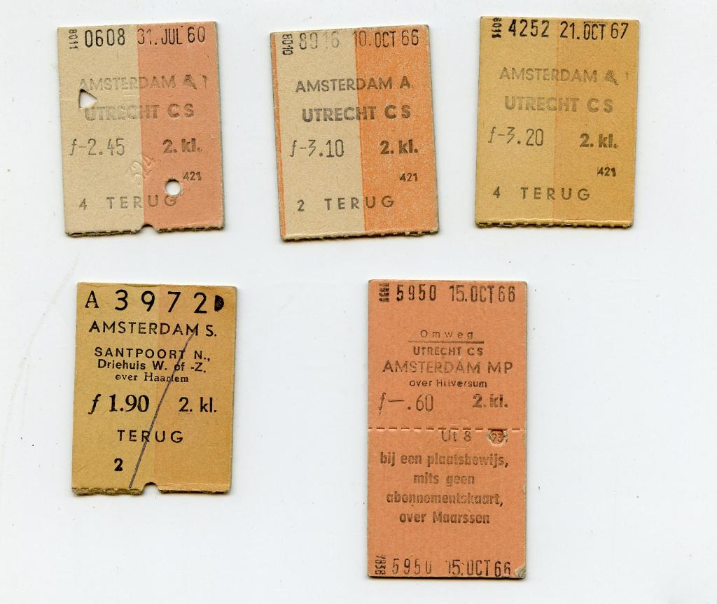 oude treinkaartjes 1960-1967, Ophalen of Verzenden, Gebruikt, Trein, Overige typen