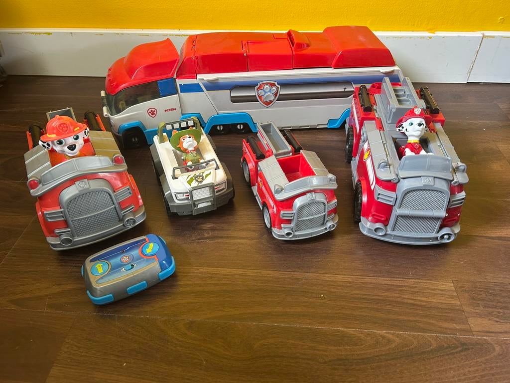 Paw Patrol set: patroller marshall tracker auto’s boekje, Ophalen of Verzenden, Zo goed als nieuw, Afstandsbediening