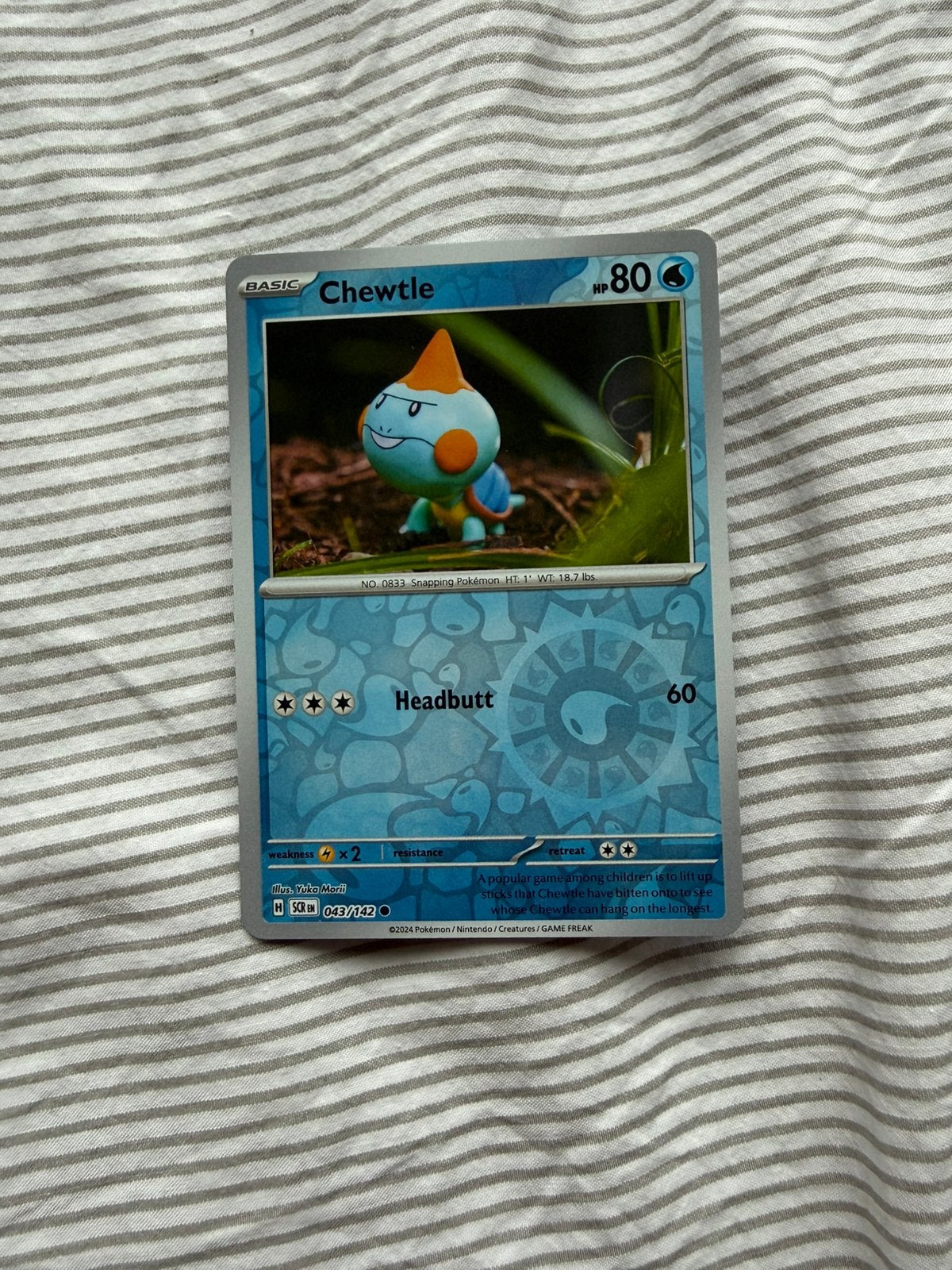 Chewtle reverse holo pokemon kaart, Hobby en Vrije tijd, Verzamelkaartspellen | Pokémon, Zo goed als nieuw, Ophalen of Verzenden