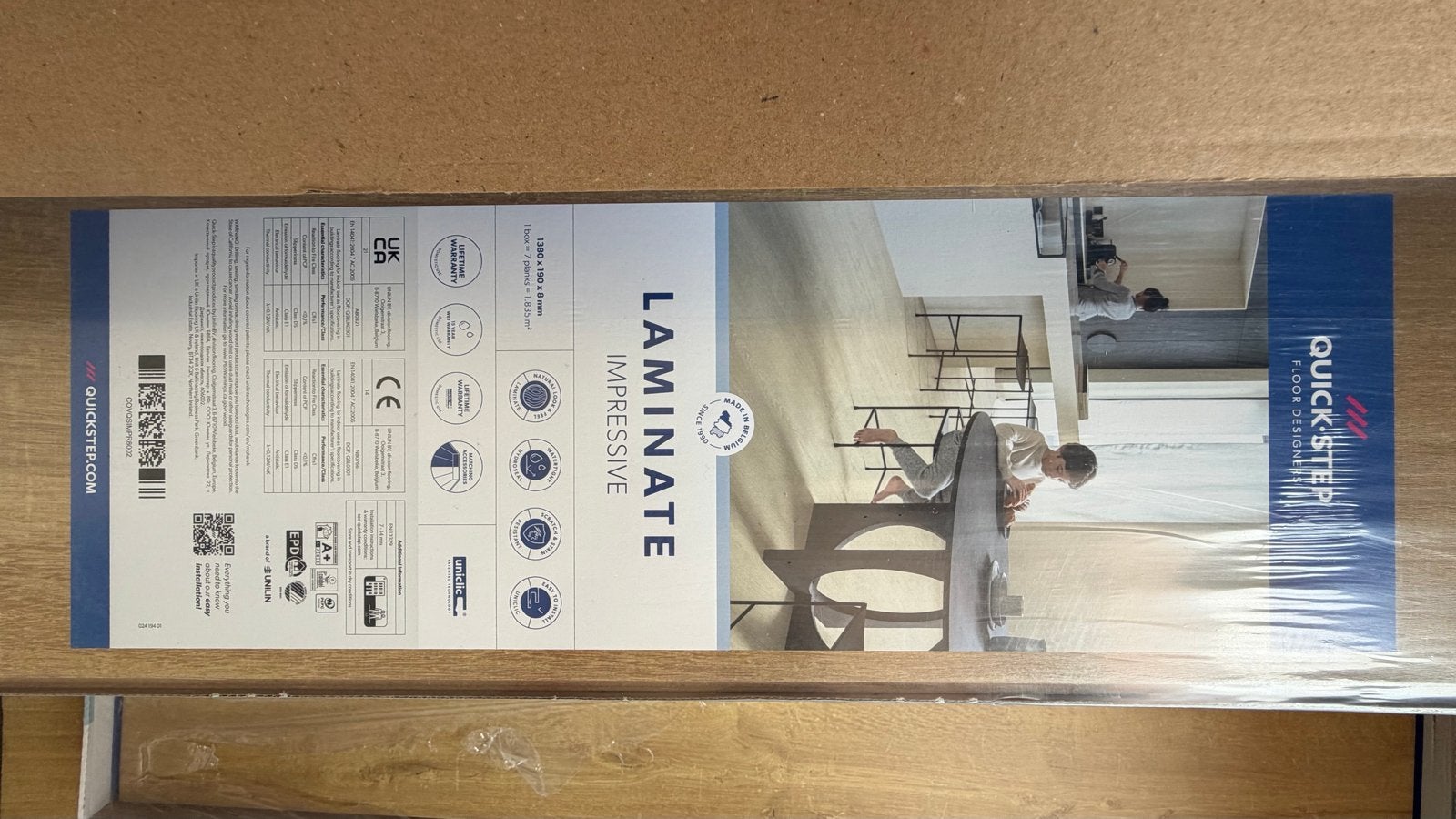 35M2 Quickstep Impressive Laminaat IM 1855., Ophalen, Nieuw, 10 m² of meer, 10 tot 30 cm