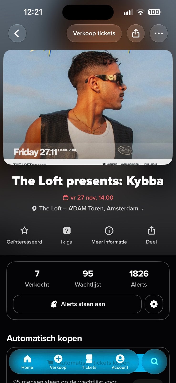 Kybba the loft basshall tickets €150pp 2 stuks beschikbaar!, Twee personen