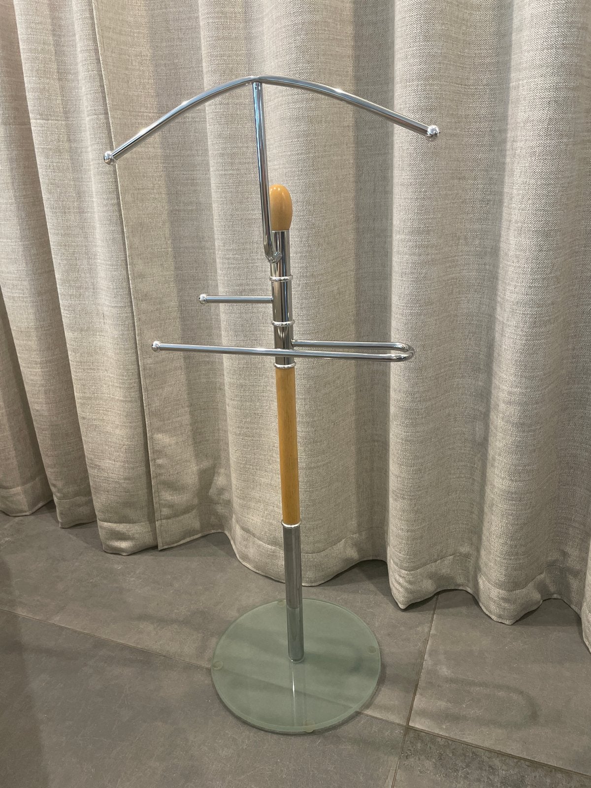 Vintage Design Dressboy – Chroom, Hout & Glas – Retro, Ophalen, Gebruikt, 100 tot 150 cm, Glas