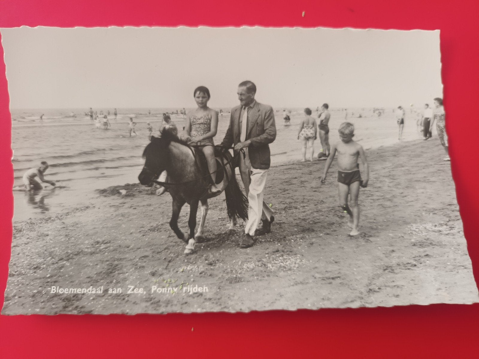 Bloemendaal aan Zee, Pony rijden (oude kaart jaren 60), Ophalen of Verzenden, 1960 tot 1980, Ongelopen, Noord-Holland