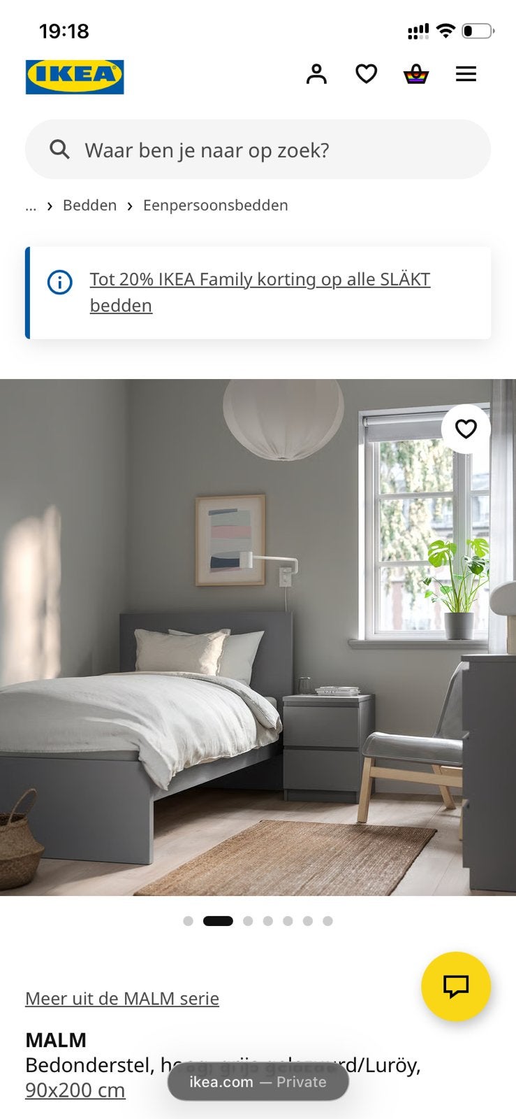 Ikea Malm bed 90x200 nieuw, met matras, Huis en Inrichting, Slaapkamer | Bedden, Ophalen, 90 cm, Eenpersoons, Nieuw