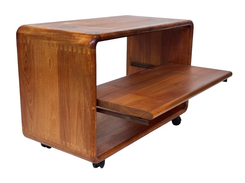 Vintage audio meubel tv trolley massief teak Deens Design, Gebruikt, Teakhout, 50 tot 100 cm, Vintage Design
