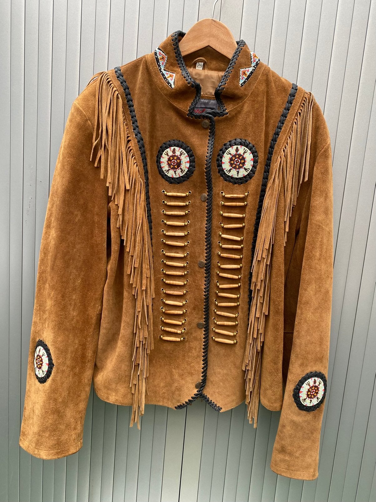 Gave Restyle Vintage suède cowboy/biker jas 3XL camel/ bruin, Ophalen of Verzenden, Zo goed als nieuw, Overige maten, Bruin