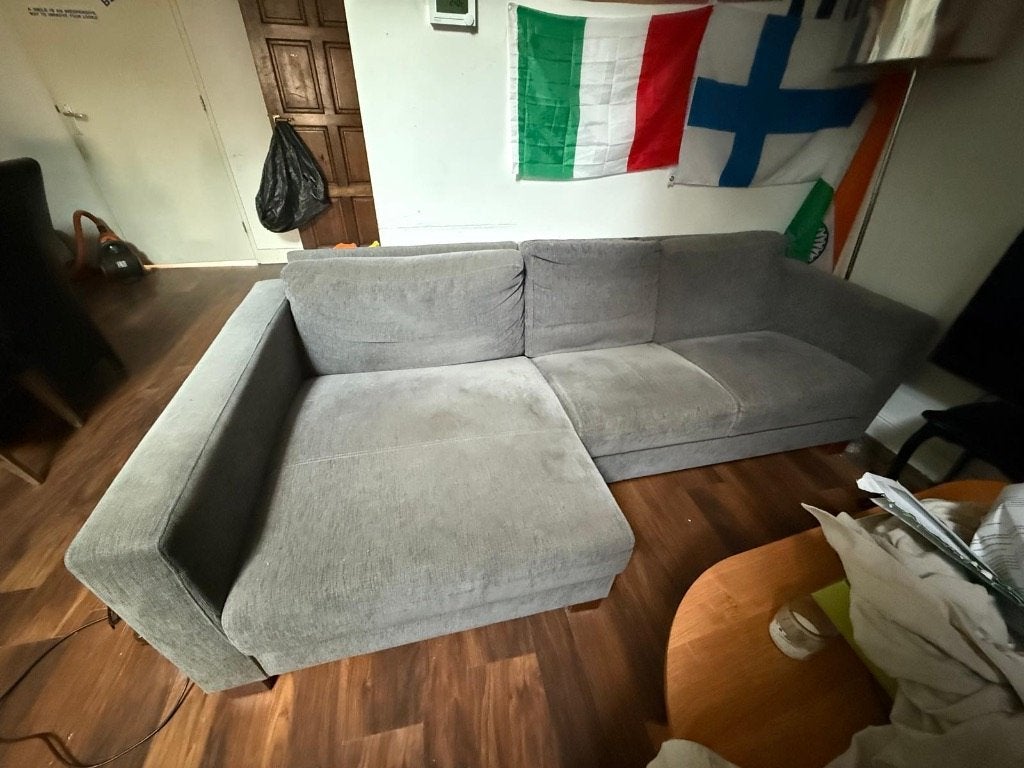 bank, Huis en Inrichting, Banken | Bankstellen, Ophalen, Gebruikt, 150 tot 200 cm, Hoekbank