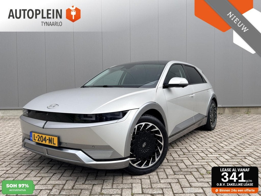Hyundai IONIQ 5 Project 45 Lounge AWD 73kWh 1e eig|Dealer OH, Auto's, Hyundai, Gebruikt, Zwart, Met garantie (alle), Beige