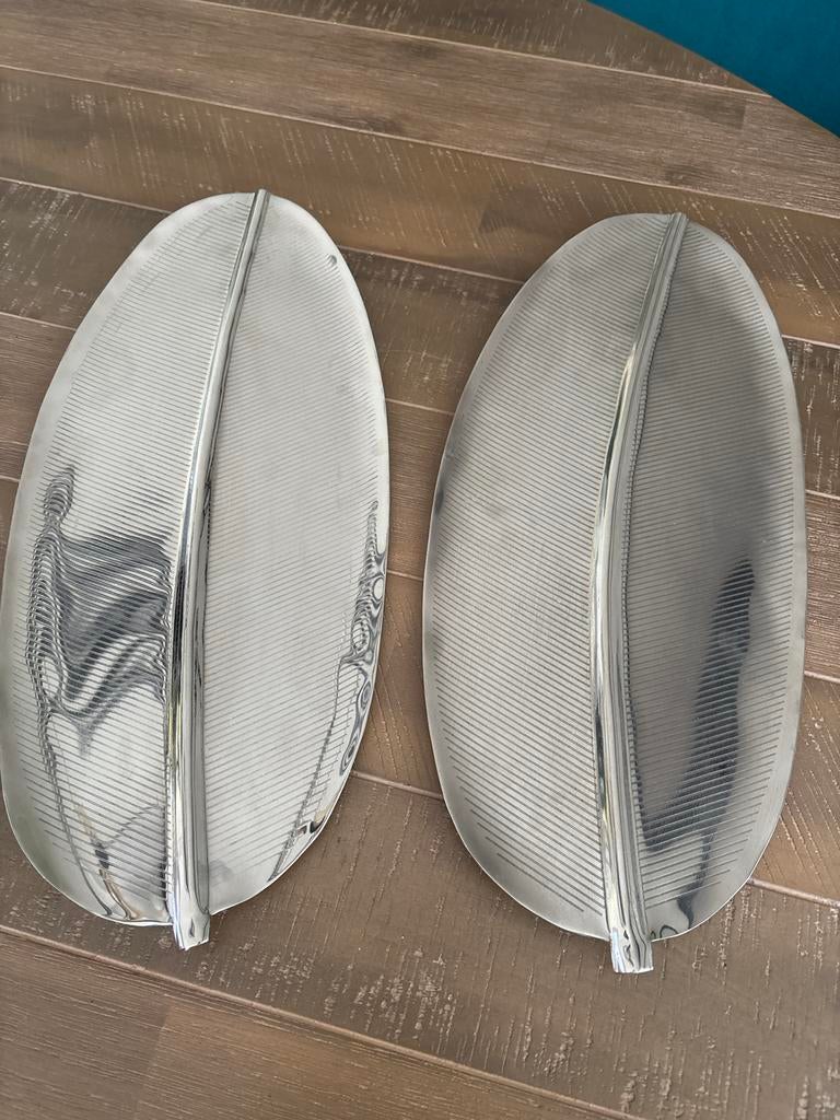 Set van 2 decoratieve schalen in bladmotief, Ophalen of Verzenden, Rond