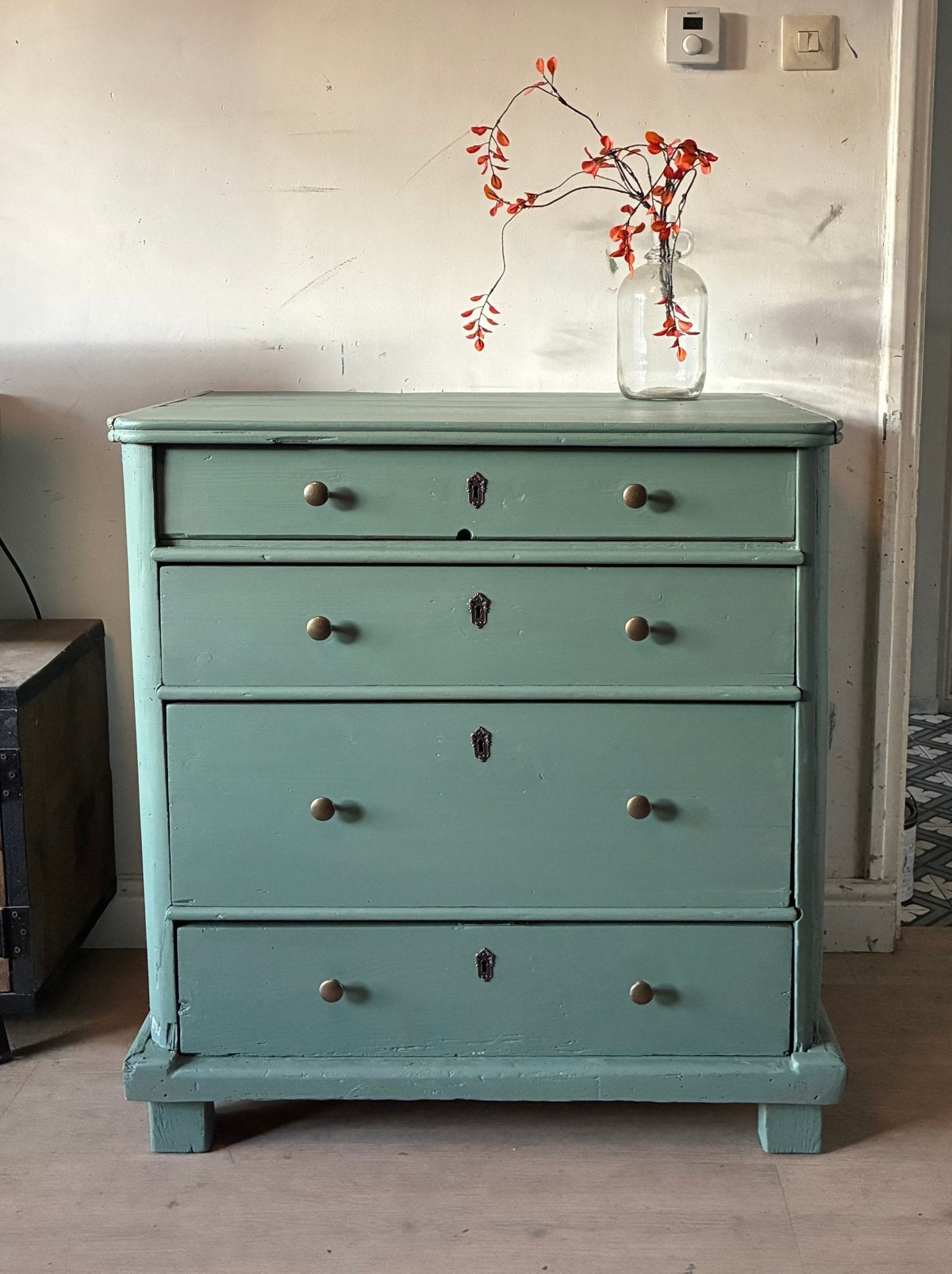 Antieke oud grenen commode / ladekast, Huis en Inrichting, Ophalen, Gebruikt, Vintage, 50 tot 100 cm