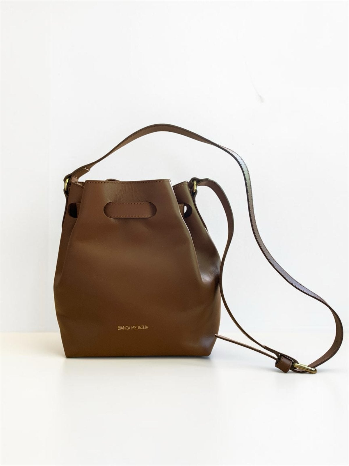 Bianca Medaglia Leren Tas - Bruin, Ophalen of Verzenden, Nieuw, Bruin