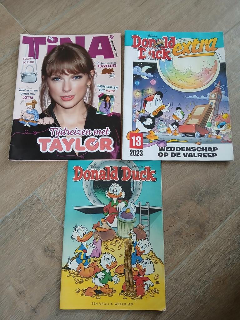 Donald Duck en Tina tijdschriften - 3 stuks, Boeken, Tijdschriften en Kranten, Ophalen of Verzenden, Gelezen, Damesbladen