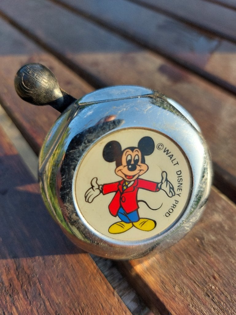 Vintage Mickey Mouse Fietsbel – Reich Germany (Jaren 70/80), Ophalen of Verzenden, Mickey Mouse, Gebruikt, Beeldje of Figuurtje