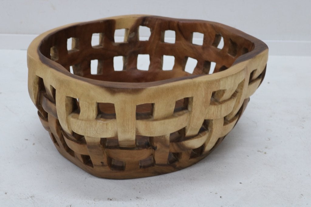 Basket Mand, Ophalen, Nieuw, Rond, Hout