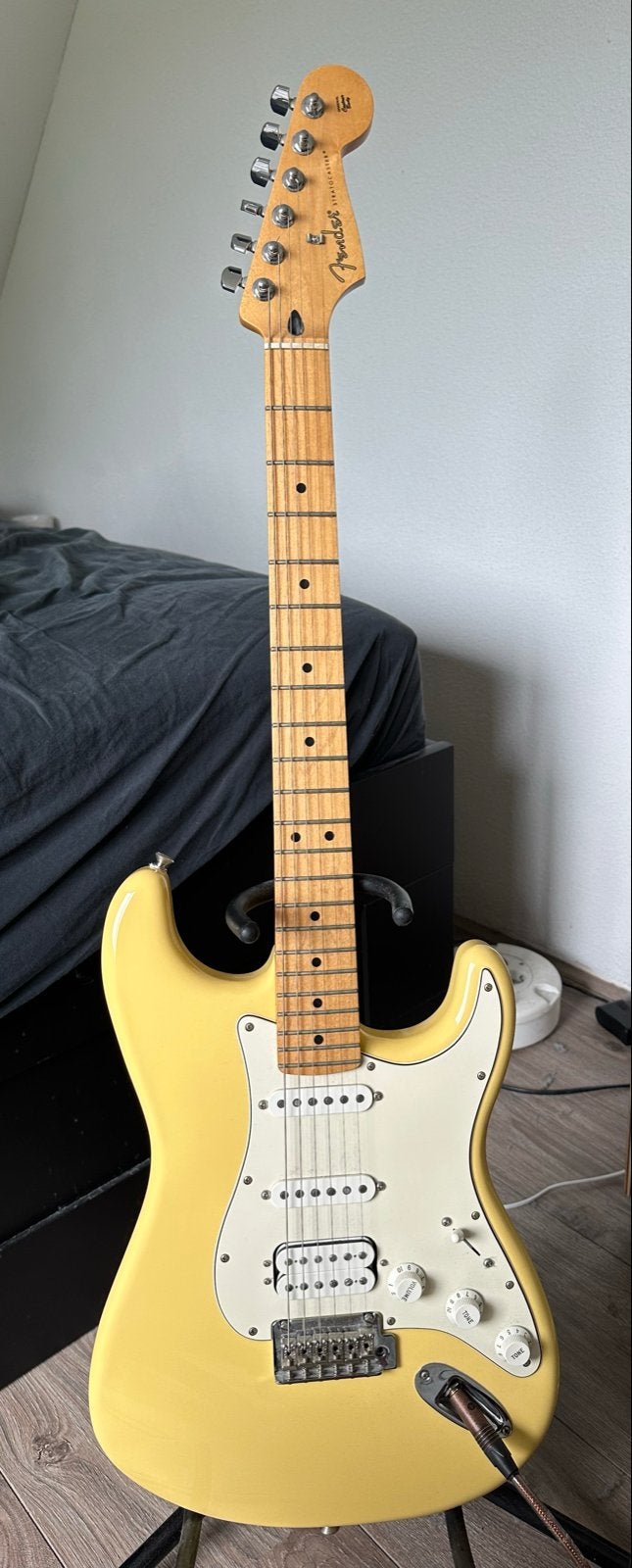 Fender Stratocaster HSS - Gele Solid Body Gitaar, Ophalen, Gebruikt, Solid body, Fender