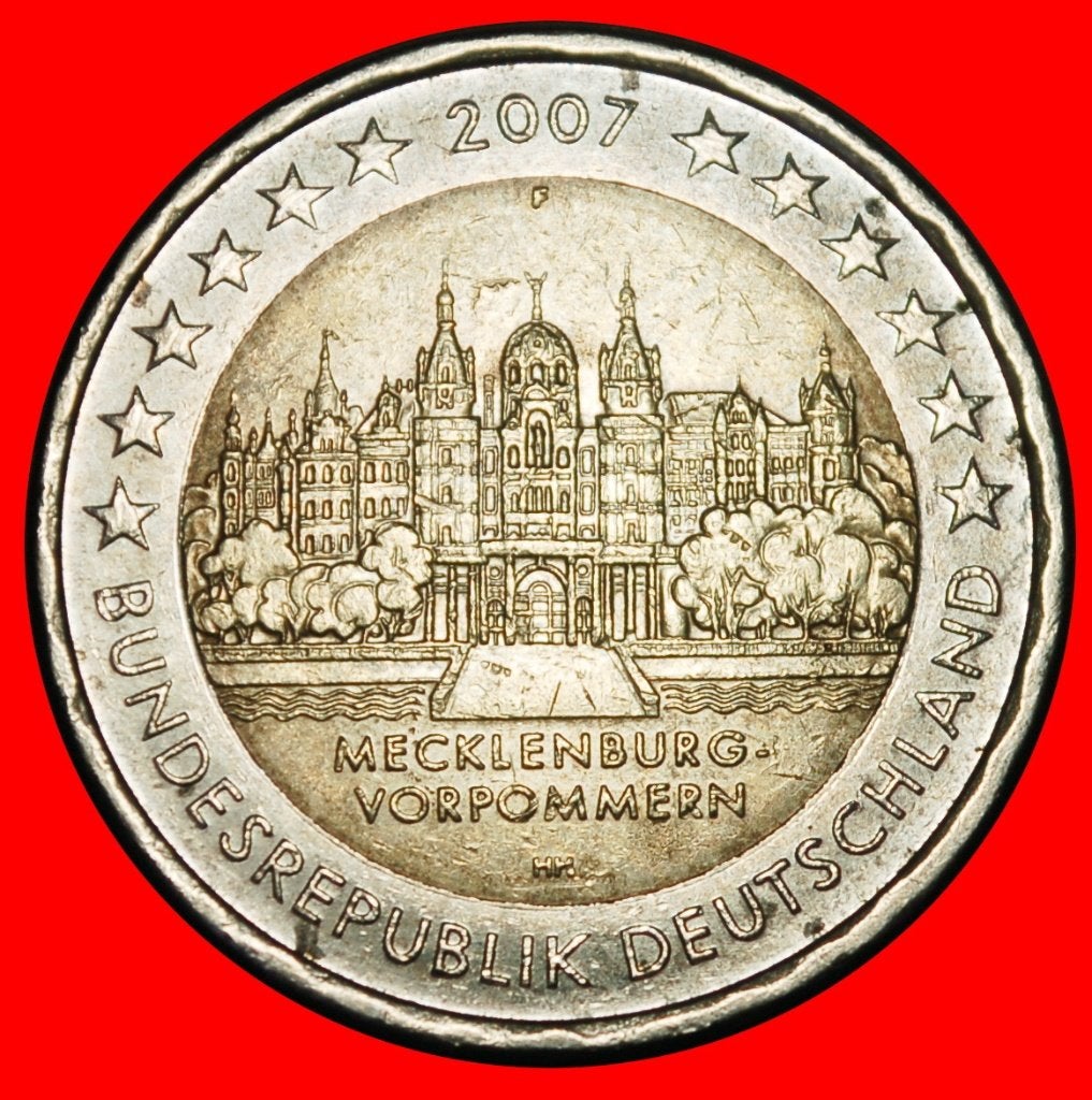 Ⰺ MECKLENBURG-POMERANIA: GERMANY 2 EUROS 2007F DIE I! BADEN!, Ophalen of Verzenden, Duitsland, 2 euro, Losse munt