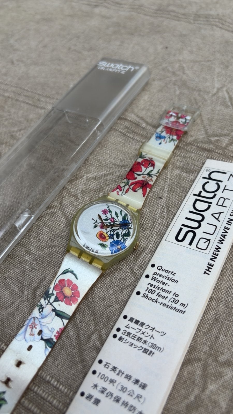 Vintage Swatch Gent "Spring Touch" (1986) -volledig/netjes!, Ophalen of Verzenden, Overige materialen, Overige merken, 1960 of later