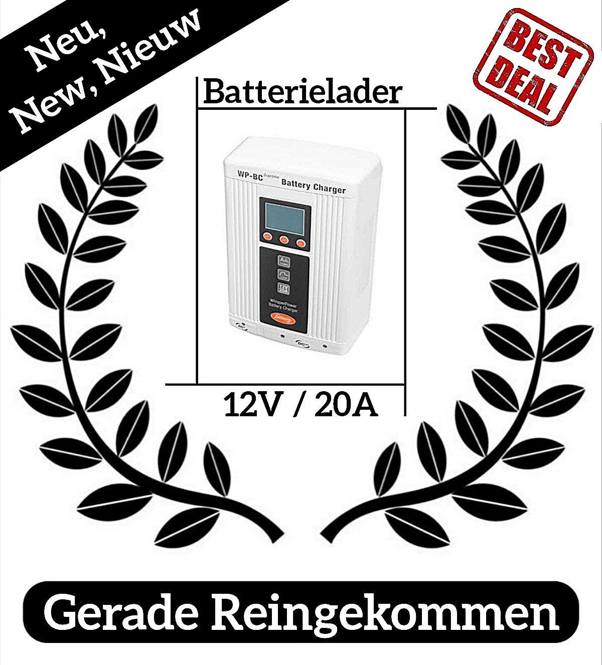 WP-BC Whisper Power Battery Charger 12V / 20A-3 - Nieuw, Neu, Ophalen of Verzenden, Nieuw, Kabel of Apparatuur