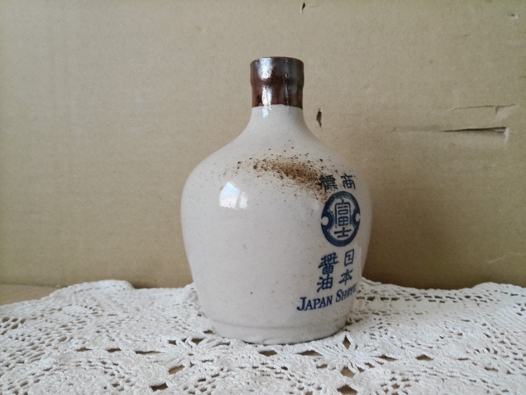 Vintage Japanse kan sojafles sojakan Japan Shoyu 14cm 1970, Ophalen of Verzenden