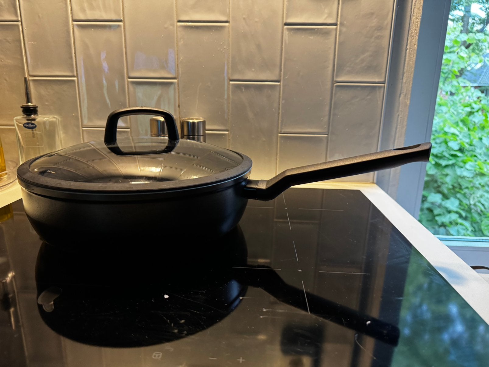BK hapjespan 28 cm zgan, Huis en Inrichting, Keuken | Potten en Pannen, Ophalen, Zo goed als nieuw, Rvs, Koekenpan of Braadpan
