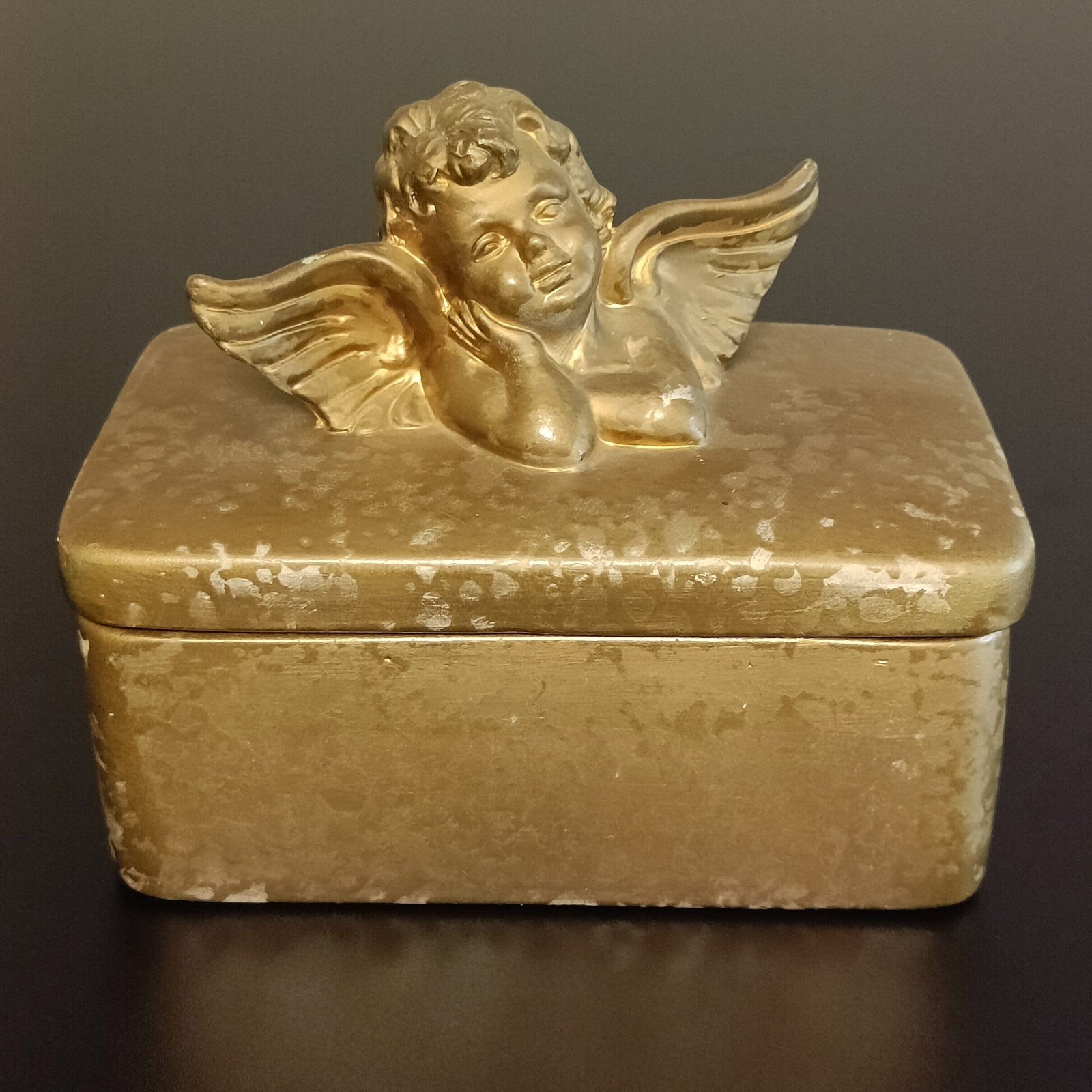 Vintage Florissima keramiek opbergdoosje met Engel., Ophalen of Verzenden
