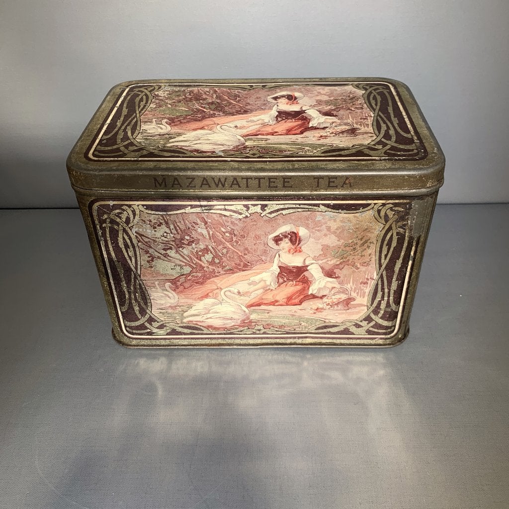 Art Nouveau Blik Mazawattee Tea 1900-1910, Verzamelen, Blikken, Ophalen of Verzenden, Gebruikt, Thee, Overige merken