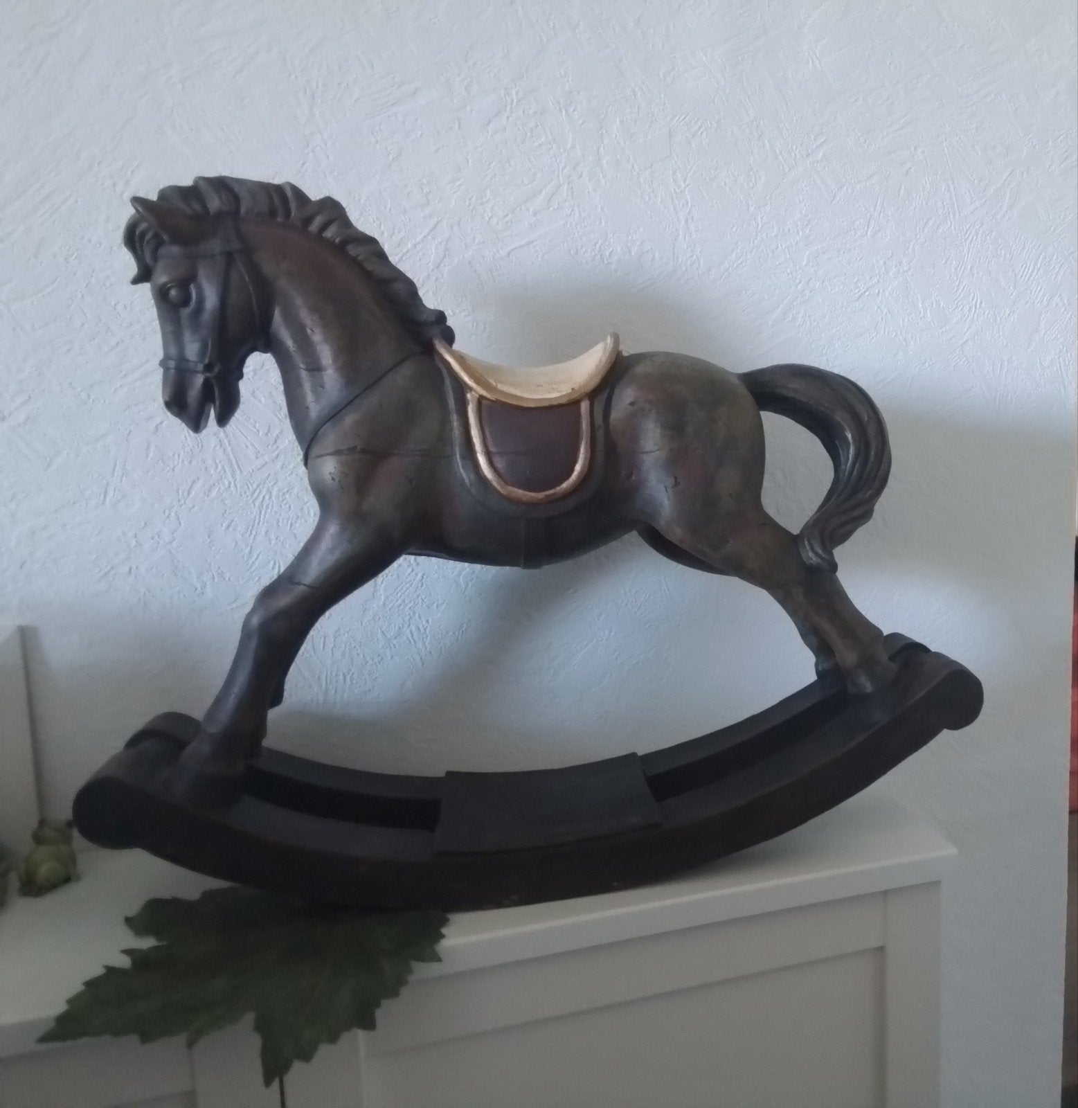 kunststof decoratie hobbelpaard 50x42 bruin, Ophalen of Verzenden