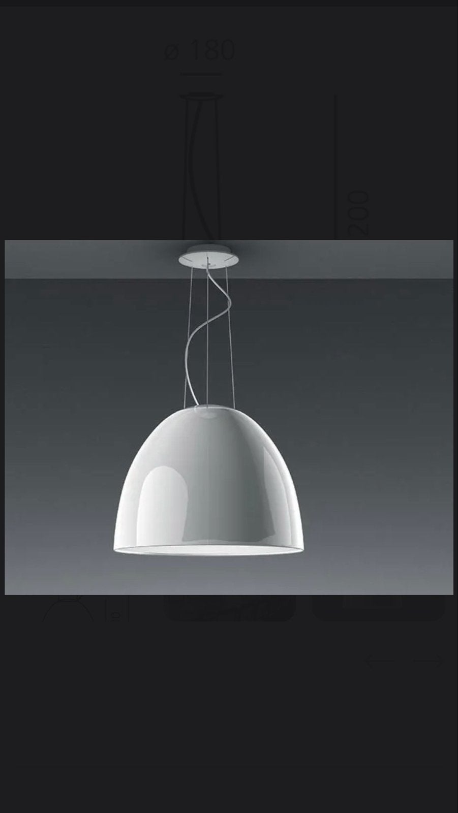 Foscarini Nur Gloss hanglamp wit, Huis en Inrichting, Ophalen of Verzenden, Zo goed als nieuw, Metaal, E27 (groot)