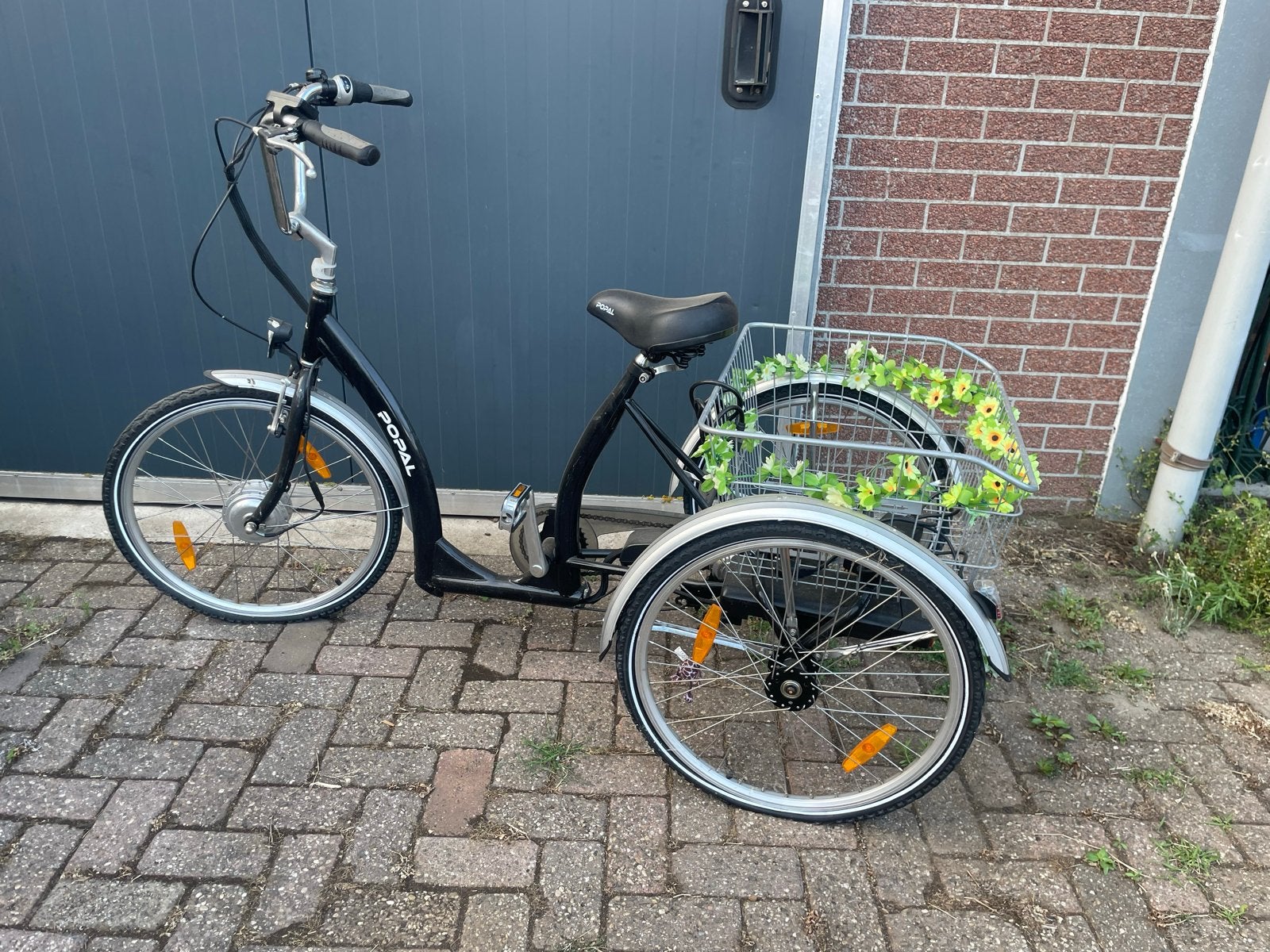 Popal E-bike driewieler met mand, Ophalen, Zo goed als nieuw, Velgrem