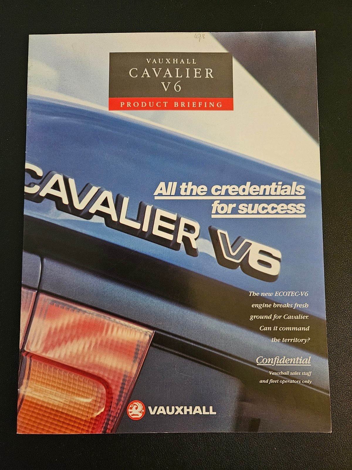 Brochure Vauxhall Cavalier V6 1993, Ophalen of Verzenden, Zo goed als nieuw, Overige merken