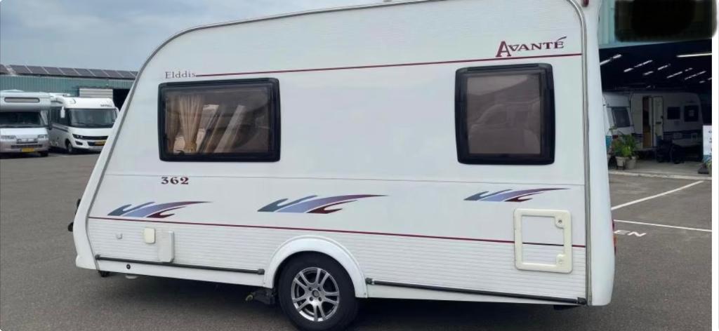 Elddis Avante 362, Caravans en Kamperen, Standaardzit, Elddis, Tot en met 2, 750 - 1000 kg