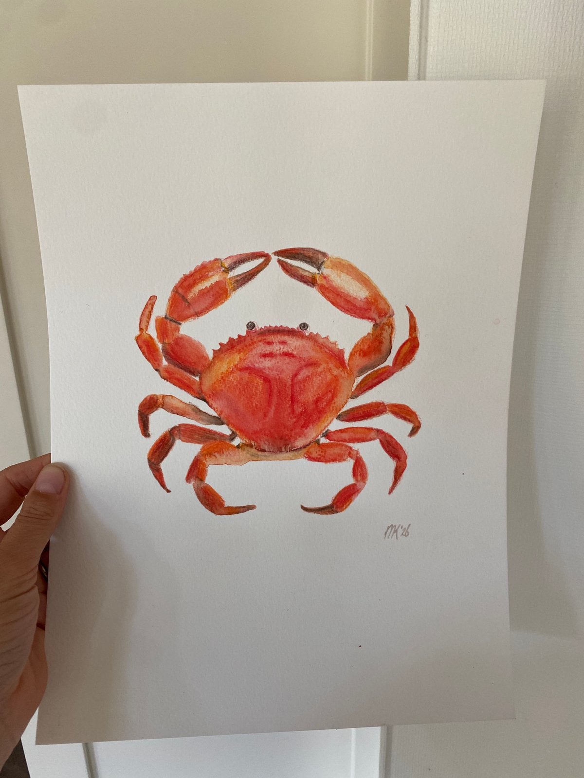 Origineel aquarel krab keuken, Antiek en Kunst, Ophalen of Verzenden