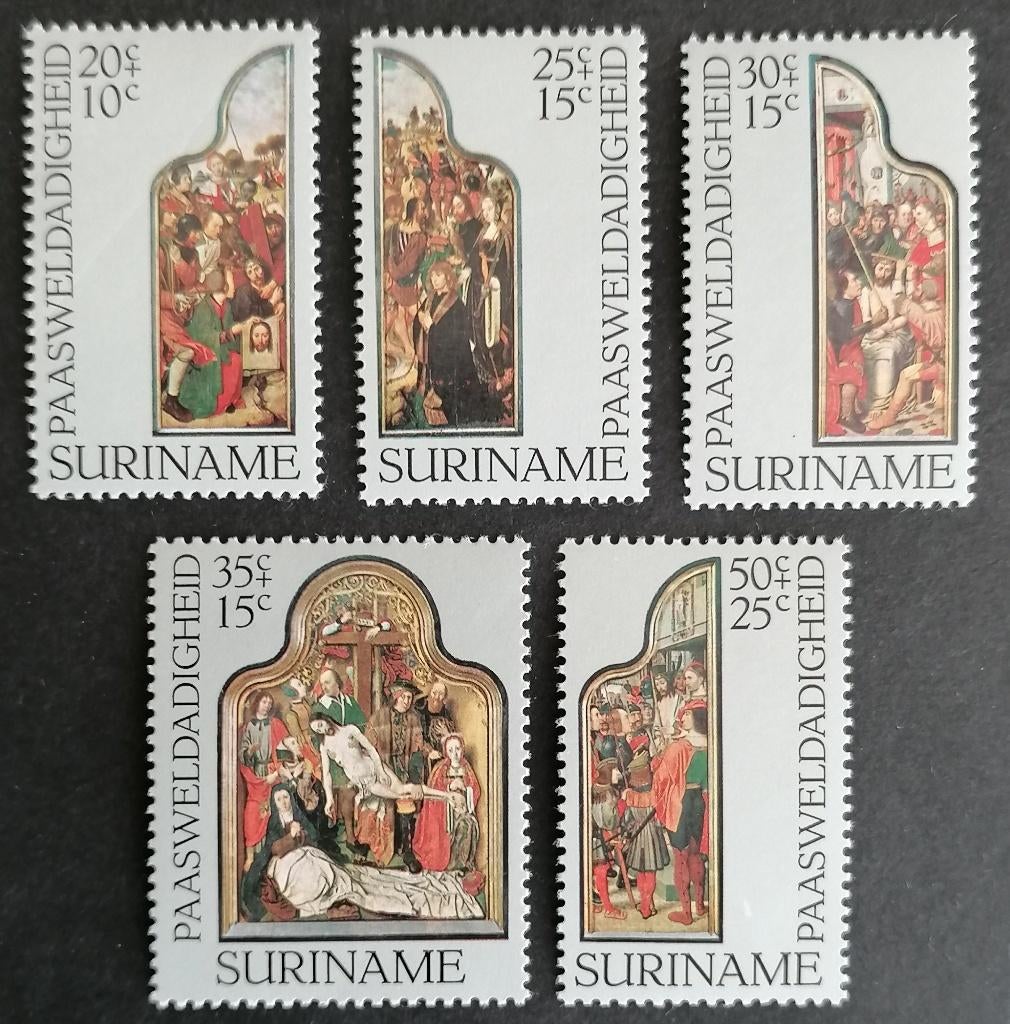 Suriname - nrs. 60 t/m 64 Paasweldadigheid 1977, Verzenden, Postfris