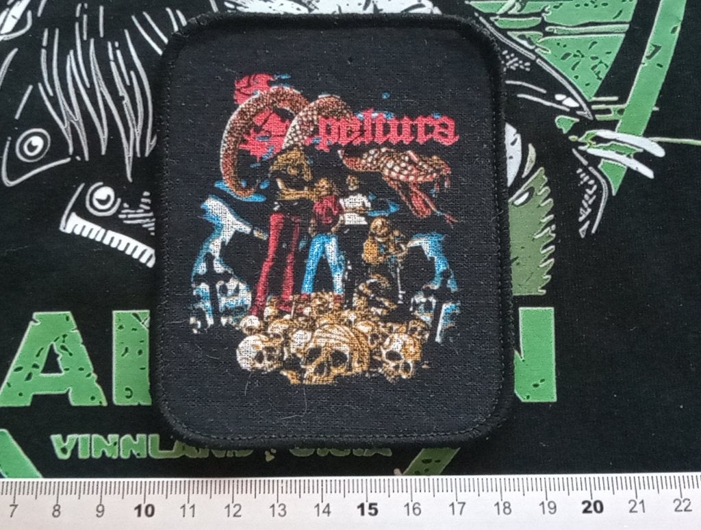 Sepultura zeer  zeldzame 80's vintage patch 26  metal, Verzenden, Nieuw, Kleding