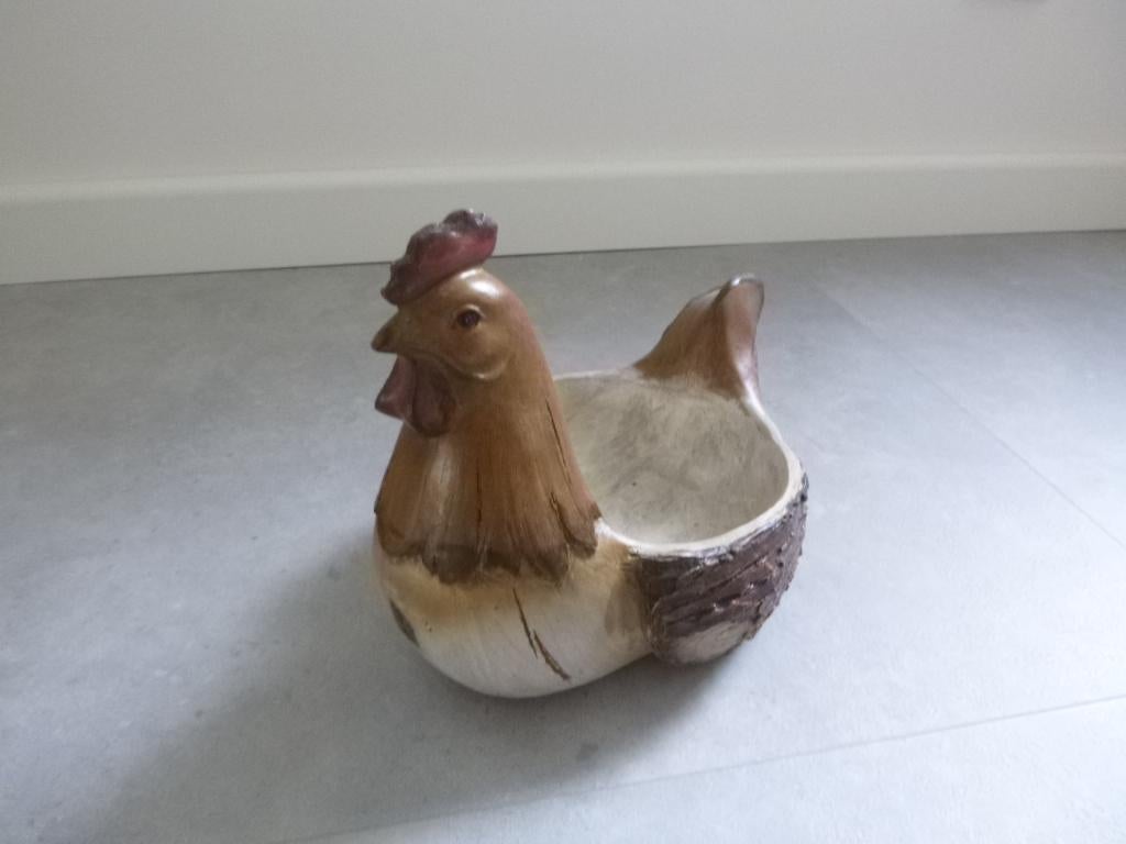 kip schaal afm. 23x15cm, 18 cm hoog,  zgan, Huis en Inrichting, Kunststof, Schaal, Rond, Ophalen of Verzenden